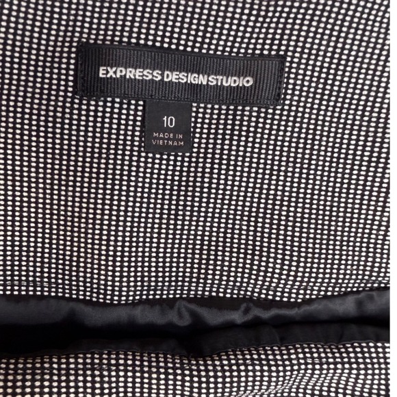 Express Design Studio Ruffle Skirt Pencil Career‎ Office Black White 10 - Picture 3 of 7